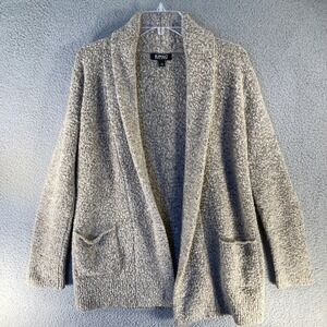 Buffalo David Bitton Cardigan Sweater Womens Med Oatmeal Marled Shawl Open Front